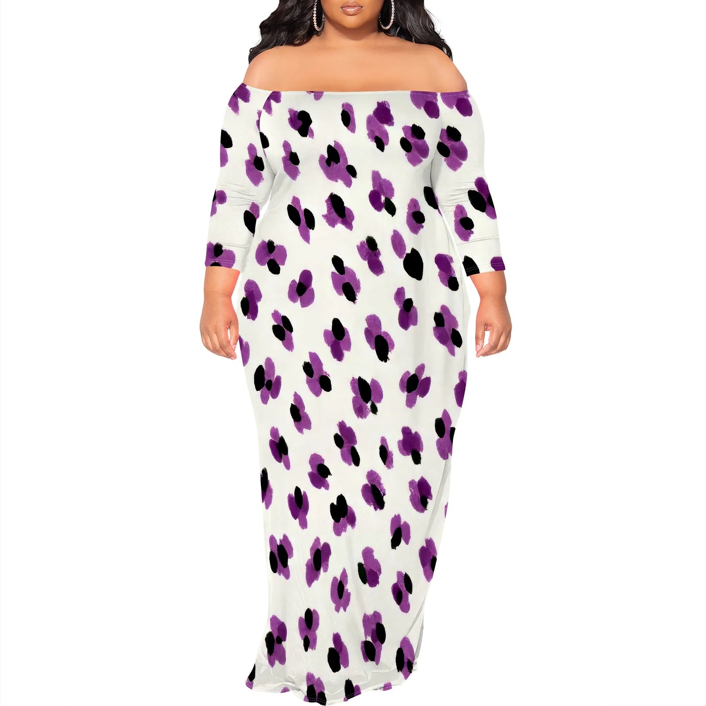 Maxi Dress for Women V Neck Casual 3/4 Sleeve Wrap Sexy Long Dresses Floral with Belt