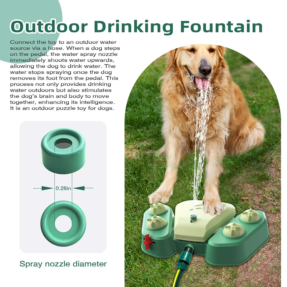 Dog Sprinkler Dog Water Fountain Adjustable Angle & Speed Step on Sprinkler Dog Water Dispenser Toy for Garden & Lawn Watering dog toy