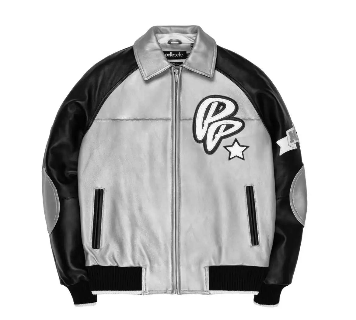 Spring New Fashion Casual Classic Soda Club Plush Jacket Lamb Skin Jacket US Size Lapel Leather Embroidery Men's Genuine tops