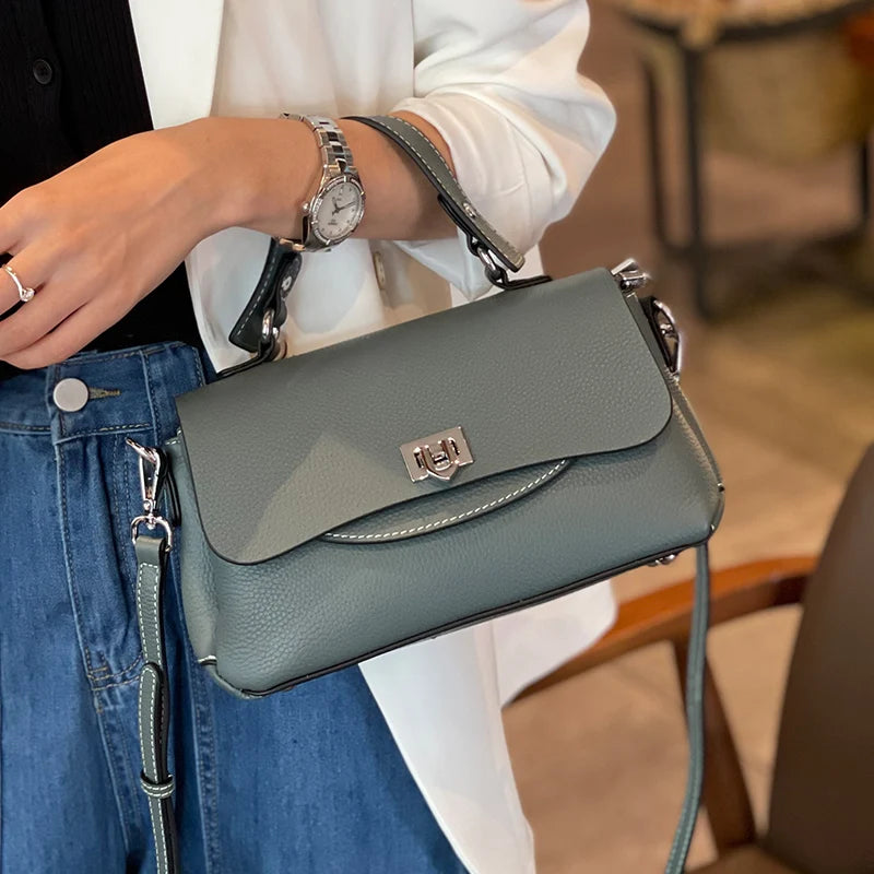 Women Bag Genuine Leather Lady Crossbody Shoulder Bag Fashion Advanced Sense Handbag Female Real Leather Messenger