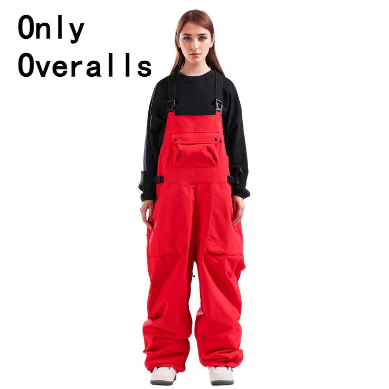 Winter Skiing Pants Windproof Snow Overalls Outdoor Sport Waterproof Clothes Women Loose Ski Trousers Snowboard Cargo Pant