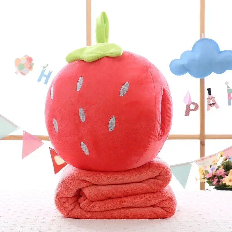 2 in 1 Pillow blanket filling fruit vegetables food Anti-stress soft plush creative pillow cushion hobby Children gift toy