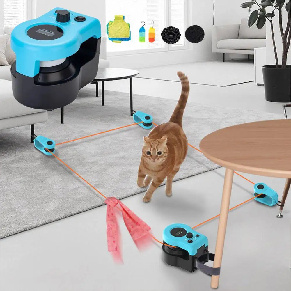Cat Running Wheel Interactive Cat Toy,Cat Wheel Exerciser Cat Running Treadmill for Indoor Adjustable Speed Simulated Interactiv