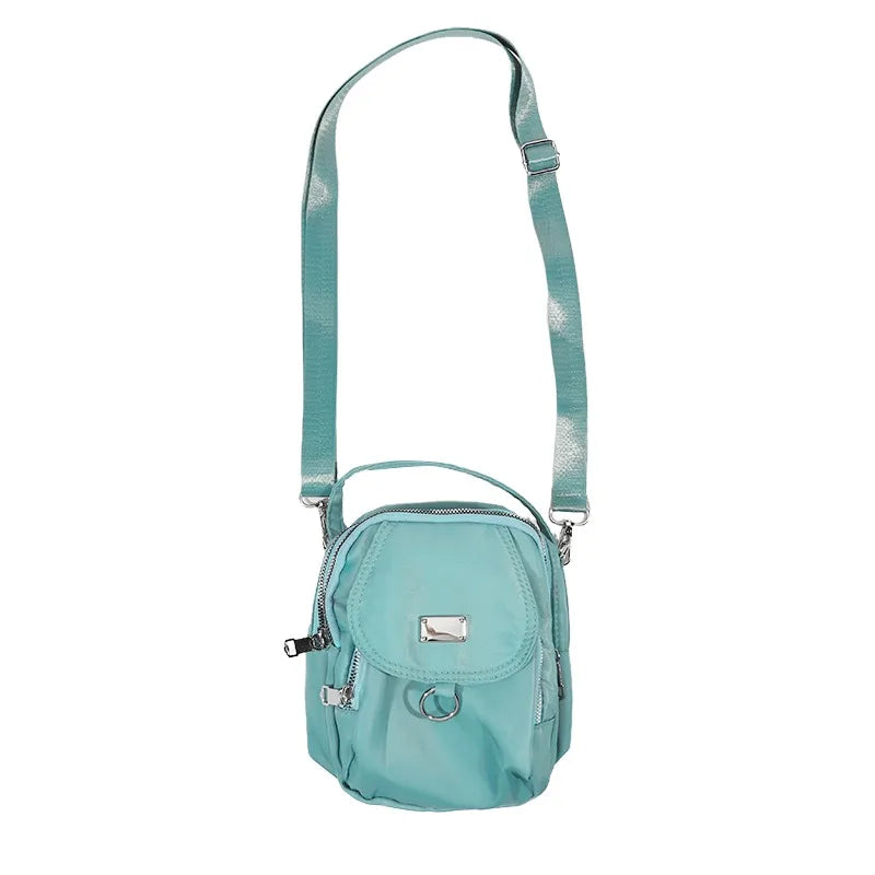 1PC Lady Casual Messenger Bag, Solid Color Multi-function Purse, Multi-layer Lightweight Oxford Handbag, Suitable for Going out