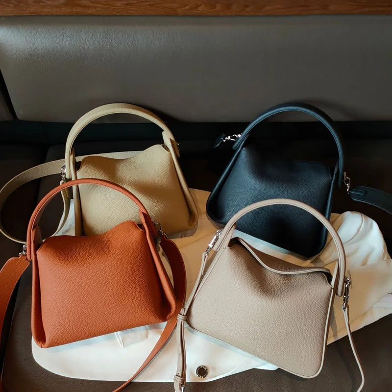 Famicare Luxury Soft Female Genuine Leather Shoulder Bag Women Messenger Bags Fashion Lady Shopping Square Handbag New
