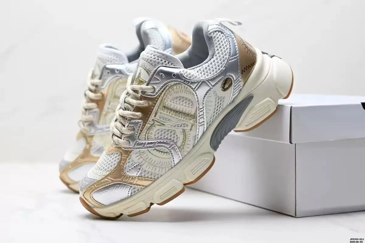 Manufacturer D Home Mesh Upper Running Shoes Thick Bottom Dad Sneakers Unisex Lace up Sports Couple Shoes Anti Slip Wear Resistant Rubber... Sneakers