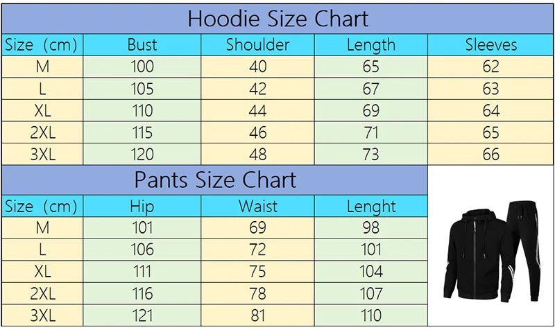 Hot Sale Men's Tracksuit Set Zipper Jacket Black Sweatpants Autumn Winter Runnning Hoodie Outfits Urban Casual Sportswear suits