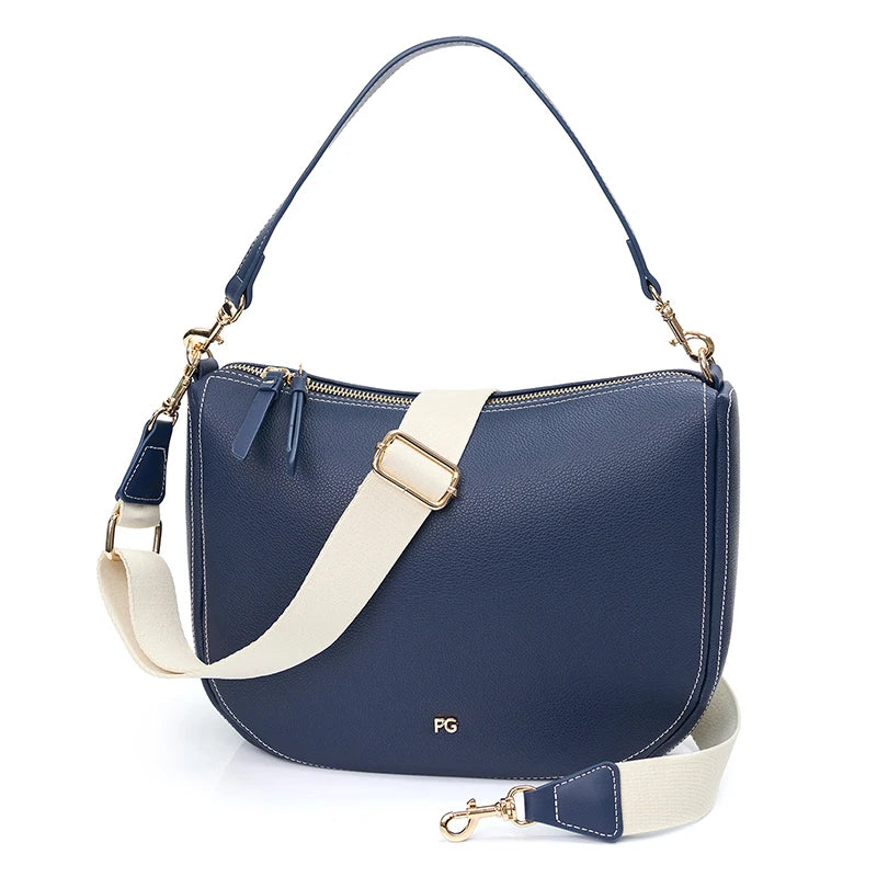 PG Fashion Women's Tote Bag Versatile Simple Solid Color Printed Lettering Metal Logo Brand Crossbody Bag Shoulder Bag