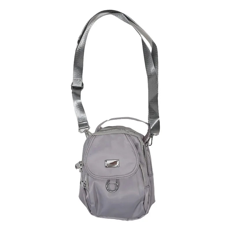 1PC Lady Casual Messenger Bag, Solid Color Multi-function Purse, Multi-layer Lightweight Oxford Handbag, Suitable for Going out