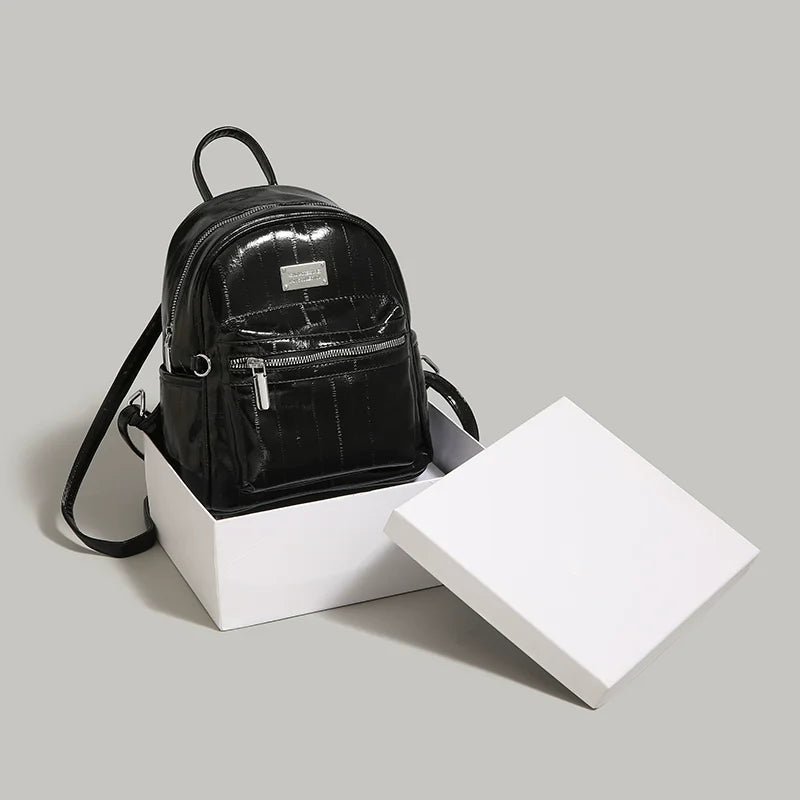 Premium Silver Backpack College Student's School Backpack Student's School Shoulder Bag Multi-Function Travel Bags Girls