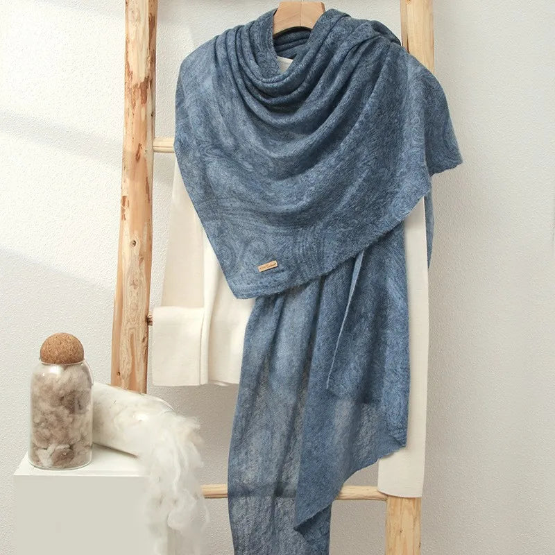 Naizaiga 100 cashmere jacquard weave luxury Women long shawl female fashion scarf DX