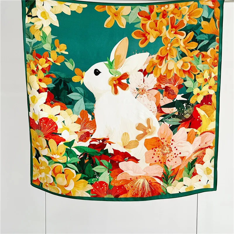 100% Natural Silk Scarf for Women Print Bufanda Mujer Real Silk Headscarf 65x65cm Bandanas Silk Scarves Square Neckscarf Wraps