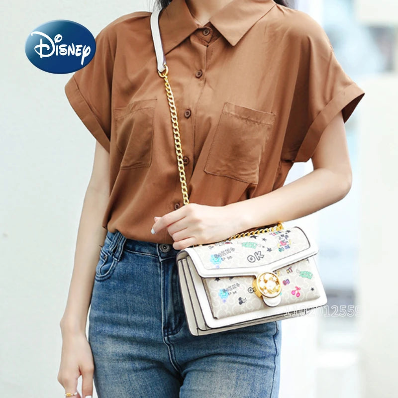 Disney Mickey Original New Women's Shoulder Bag Luxury Brand Fashion Women's Shoulder Messenger Bag Cartoon Cute Women's Bag