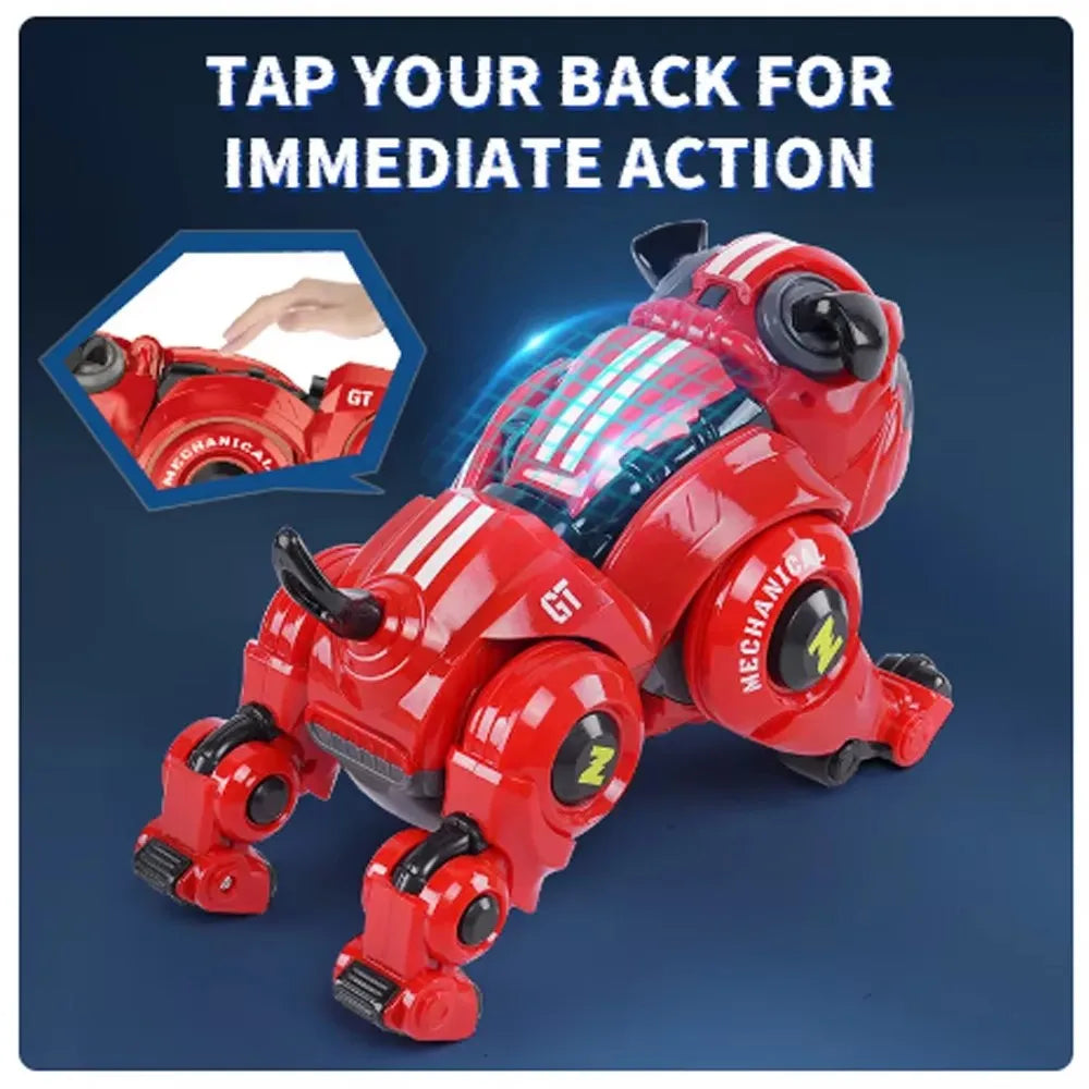 Free Shipping Electric Robot Dog Toy Intelligent Voice Control Simulation Bulldog Mechanical Dog Colorful Cool Light Music Toys