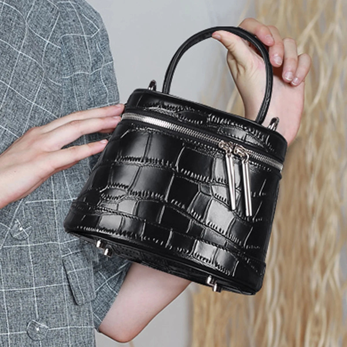 genuine leather crossbody bags for woman shoulder bags designer luxury Casual Bucket Bag Ladies High Quality Handbag Women