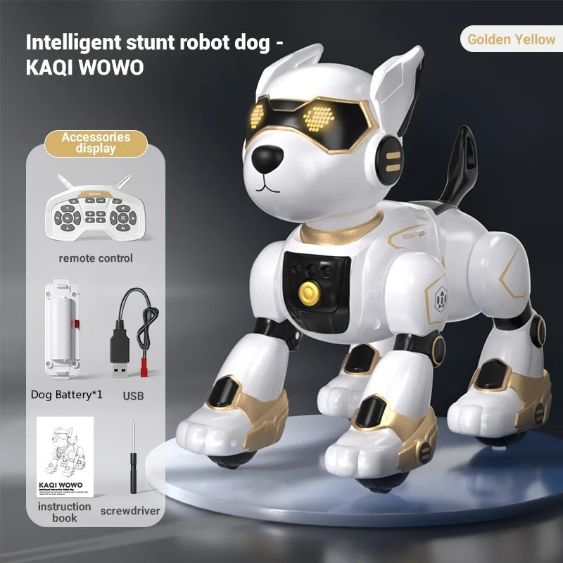 Smart Programming Stunt Dog Intelligent Remote Control Robot Dogs Toys 2.4G RC Stunt Dog Sensing Sing& Dancing RC Dog Toy Gift