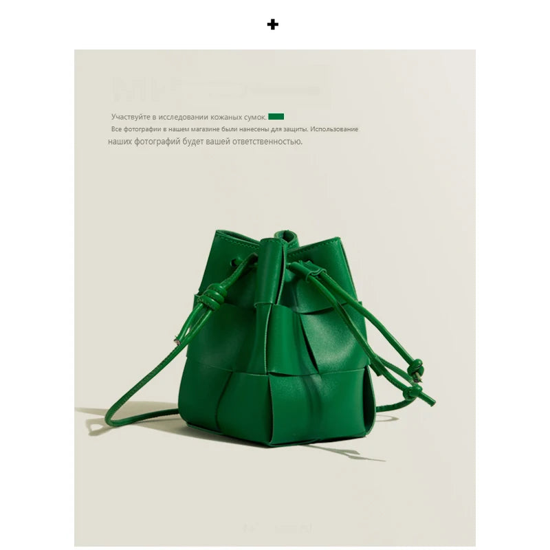 New Small Weave Bucket Drawstring Shoulder Cross Bag Female bag Woven Handbag Luxury Bag sss Express Designer Famous Brand Bags