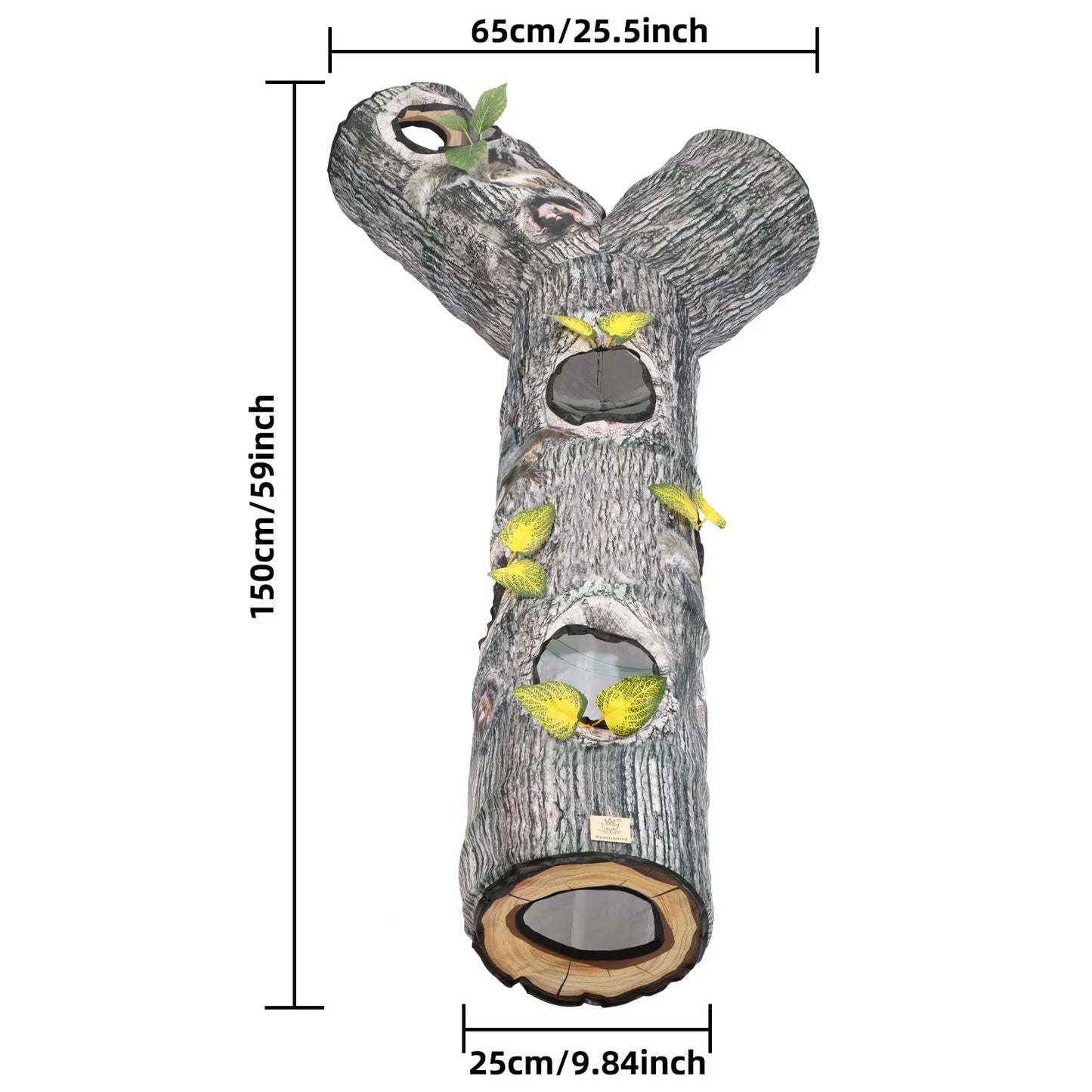 Tree Hole Cat Tunnel Pet Toys Foldable Cat Channel, Tree Grain Tunnel Self-Service Toys