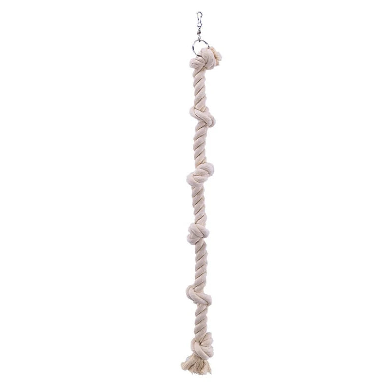 Hanging Cotton Rope Swing Cage with Knots, Parrot Climbing Toy, Boredom Breaker for Budgies dog toy