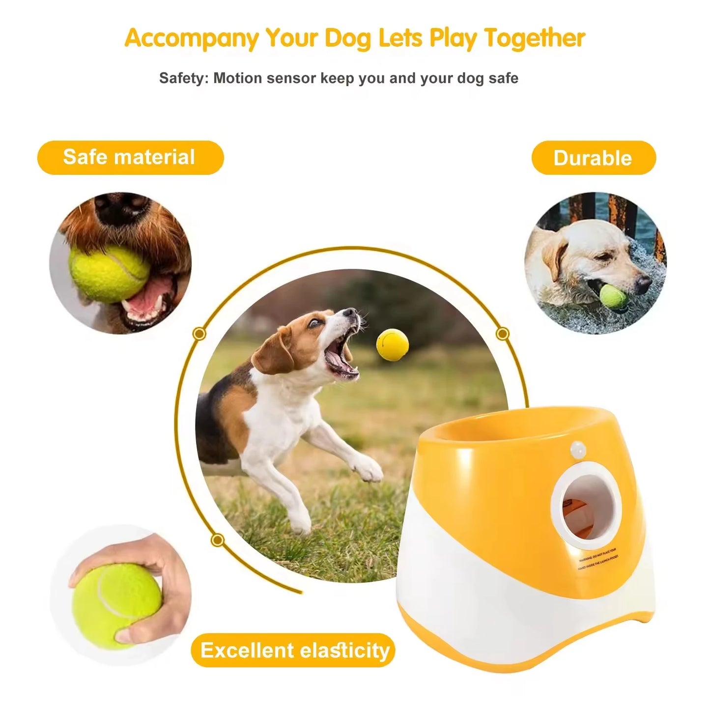 Automatic Ball Launcher for Dogs - BallLauncher for Medium & Small Dogs, Self-Throwing Machine,Dog Ball Thrower Launcher