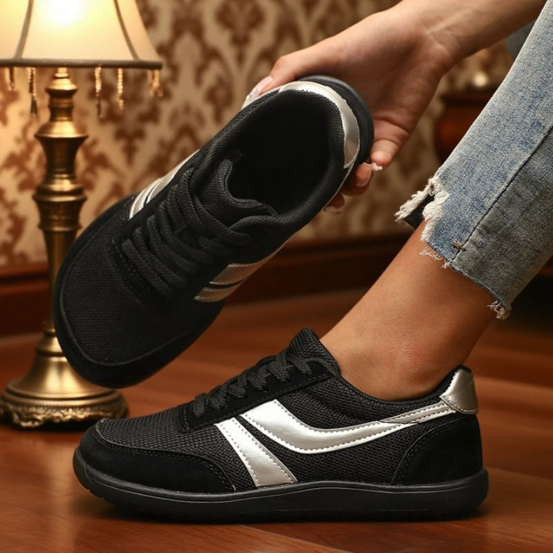 Manufacturer Women's Sneakers Barefoot Casual Wide Last Fashionable Canvas Flat Board Shoe New Wide Toe Breathable Mesh Running Shoes Sneakers