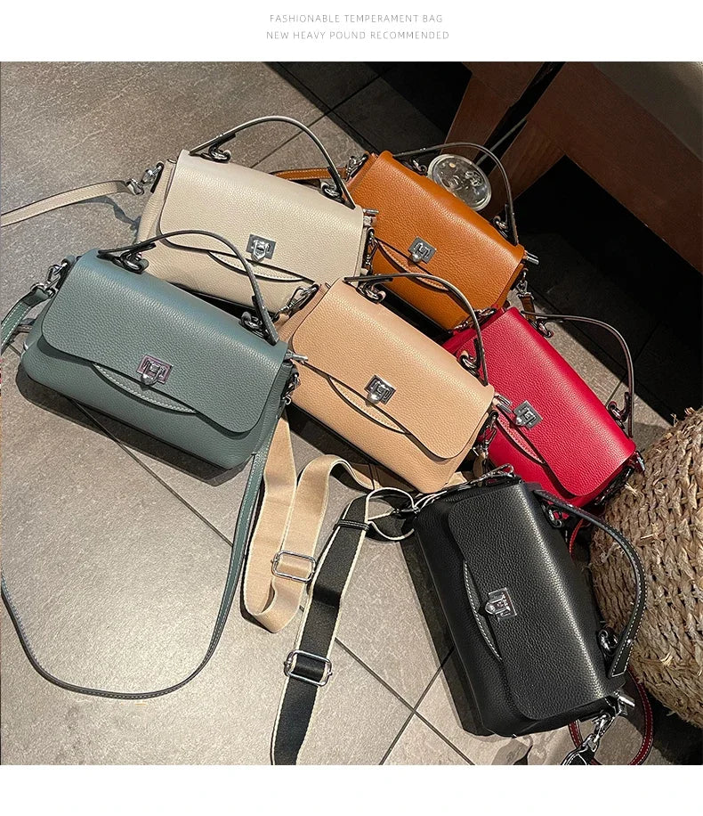 Women Bag Genuine Leather Lady Crossbody Shoulder Bag Fashion Advanced Sense Handbag Female Real Leather Messenger