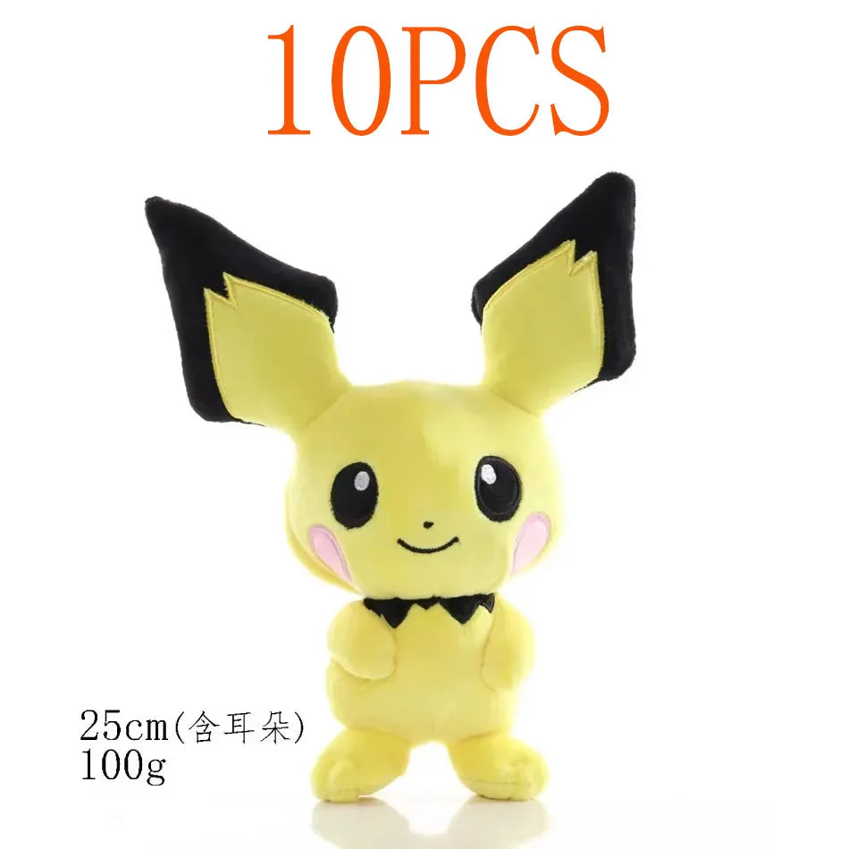 10PCS 20cm Pokemon Stuffed Plush Toy Kawaii Pikachu Anime Doll Kids Birthday Kawaii Cute Soft Children Stuffed Plush