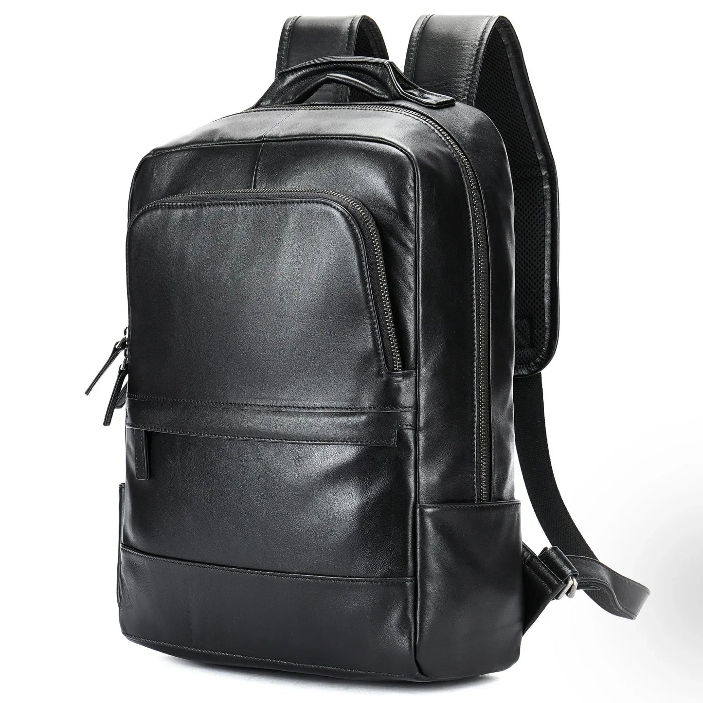 Fashionable Travel Men's Backpack Wild Horse Leather Double Shoulder Bag Simple Design Business Computer Bag Wholesale