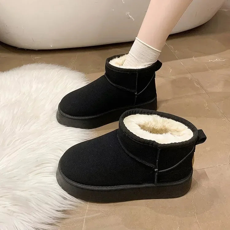 Manufacturer Snow Boots Women Winter Keep Warm Fur Cotton Shoes Woman Faux Suede Slip-On Ankle Botas Padded Shoes boots
