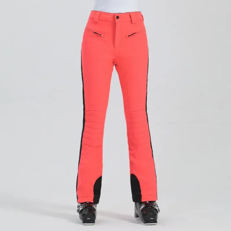 Female Slim Skiing Pants Outdoor Warm Waterproof Snow Clothes Women High Elasticity Ski Trousers Winter Alpine Sport Pant