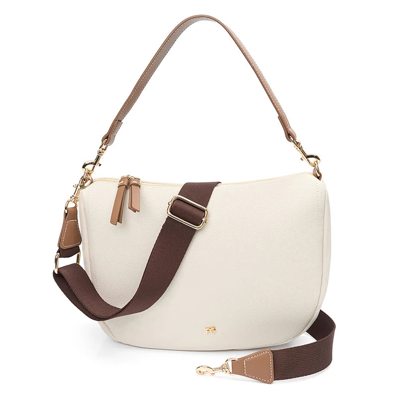 PG Fashion Women's Tote Bag Versatile Simple Solid Color Printed Lettering Metal Logo Brand Crossbody Bag Shoulder Bag