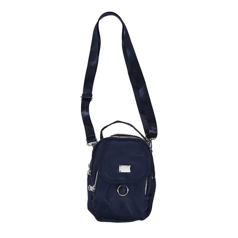 1PC Lady Casual Messenger Bag, Solid Color Multi-function Purse, Multi-layer Lightweight Oxford Handbag, Suitable for Going out