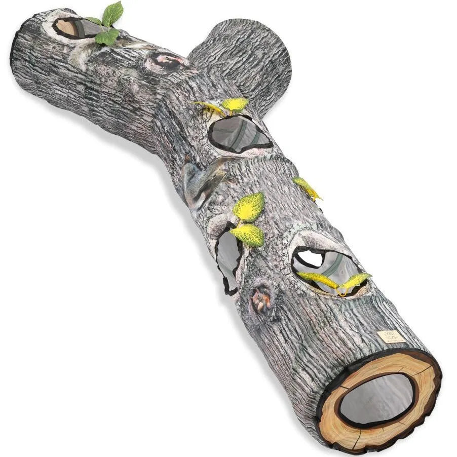 Tree Hole Cat Tunnel Pet Toys Foldable Cat Channel, Tree Grain Tunnel Self-Service Toys