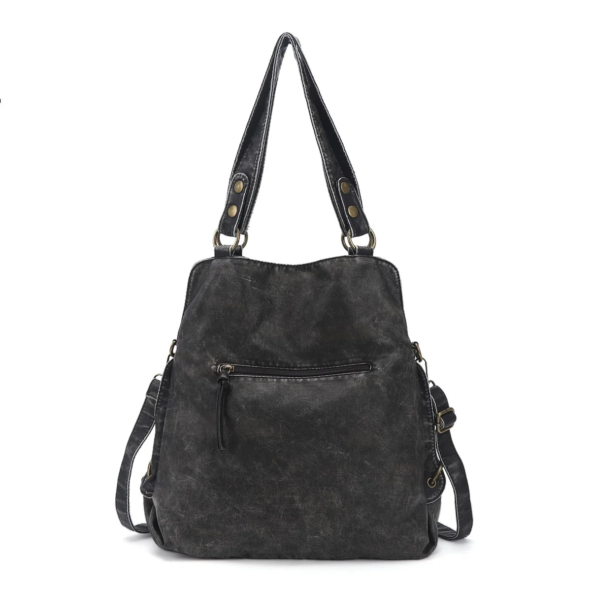 Denim Bag Women Small Backpack Satchel Top-handle Handbag PU Shoulder Bag Dumpling Fashion Multi-pockets Backpack