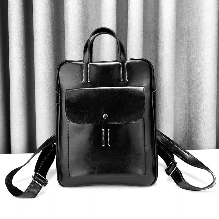 Women High Quality Cow Leather Backpack Preppy Style Teenager Girls Schoolbag Vintage Laptop Packing Satchel Unisex Shoulder Bag