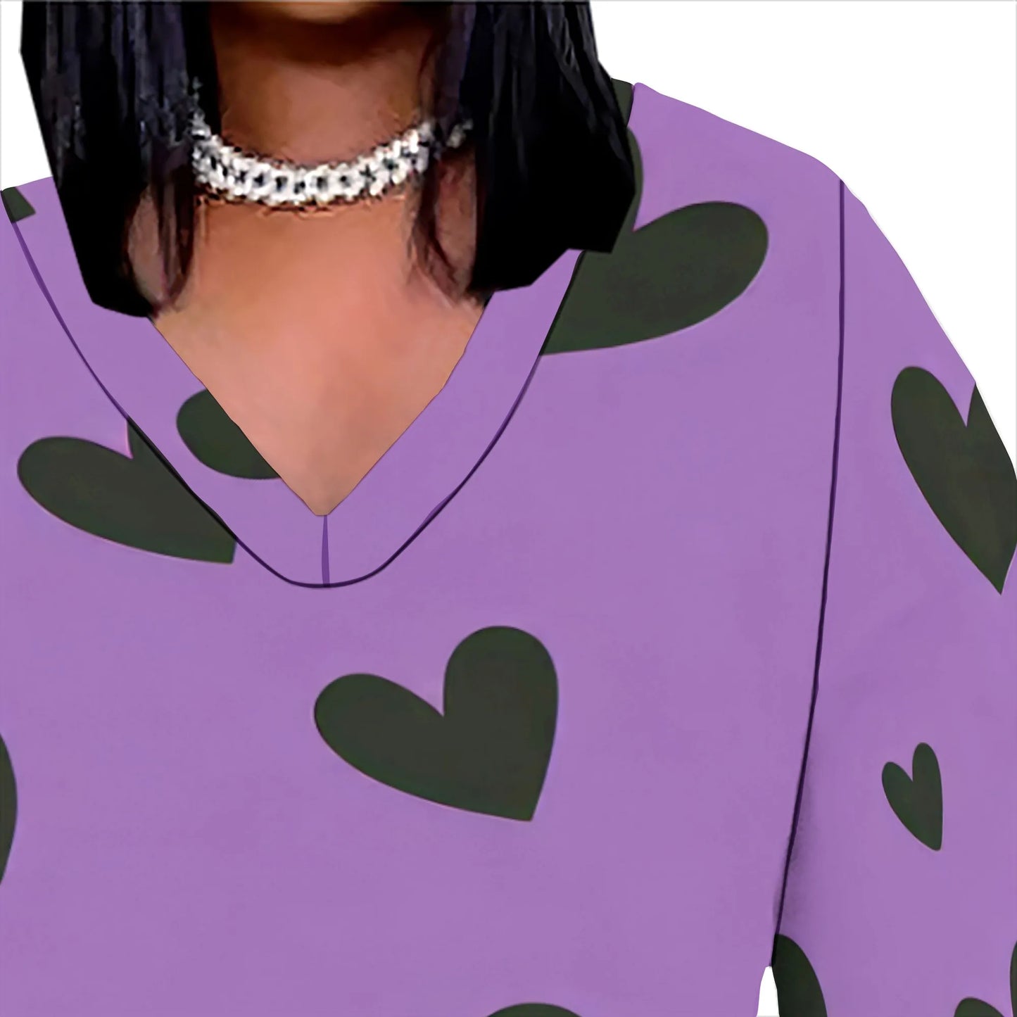 Women's Long Sleeve Plus Size Polka Dot Print Maxi Dress V Neck with Pockets Dress Loose Casual Autumn Outfit