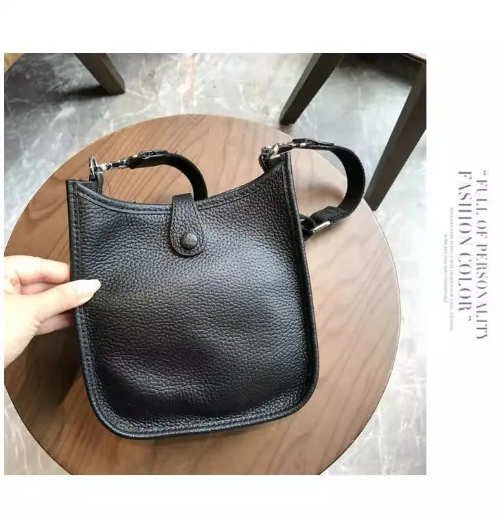 High Quality 100%Genuine Leather Shoulder Bags Luxury Designer Crossbody Bags For Women Large Capacity Bucket Ladies Hand Bag