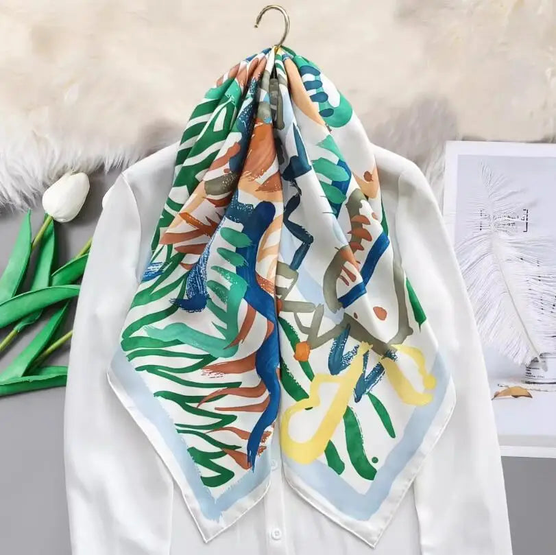 90 Silk Scarf Shawl Womens 100% Silk Head Scarves Hijab for Hair Wrapping