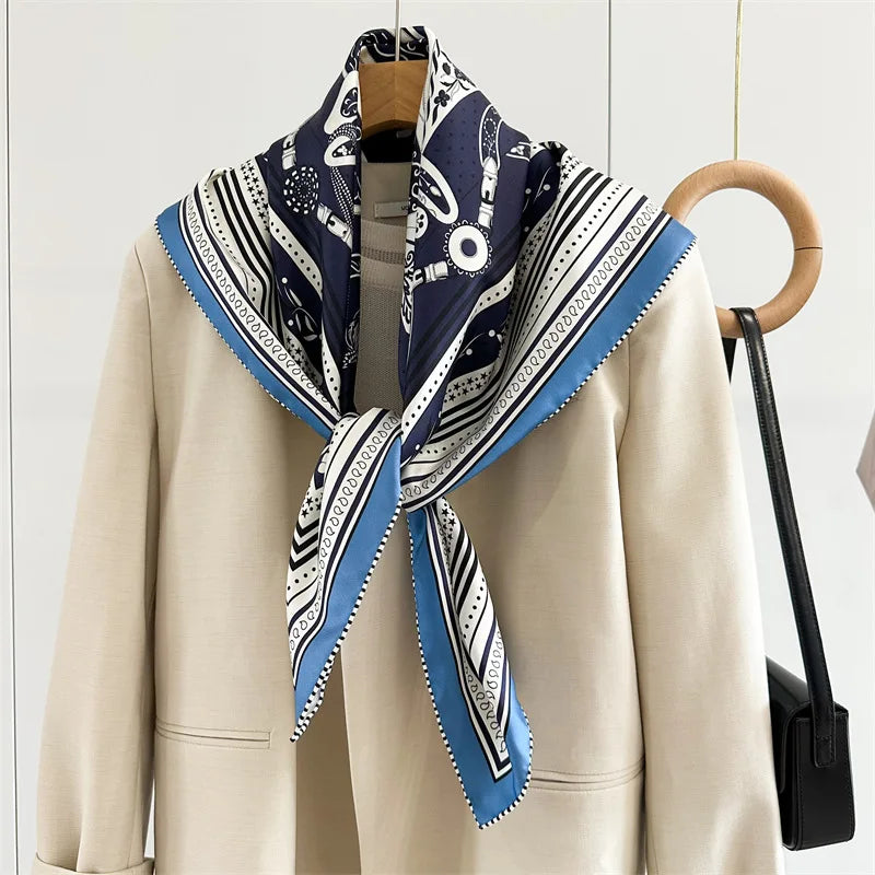 Large Square 100% Silk Scarf Shawl Cape Double Sided Printing 35"x35"