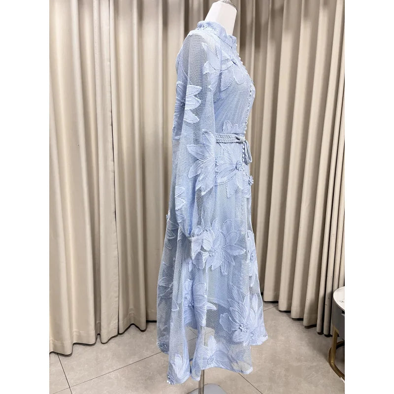 Women's Dress Floral Linen Elegant Long Dresses Casual Vacation Beach Party Dresses Woman Clothing Fashion Summer Dresses