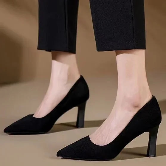 New In Black Special Head Spiral Pattern Fashion Women's Shoes Pointed Fine Heel Wedding High Heels Banquet Nightclub with pumps Shoes