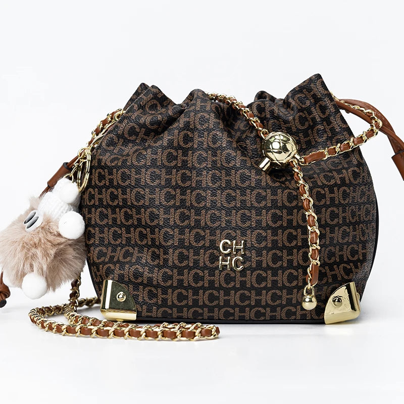 CH Light Luxury Chain Bag Adjustable Brand Letter Print Cartoon Pendant Design Unique Popular Crossbody High Quality Ladies