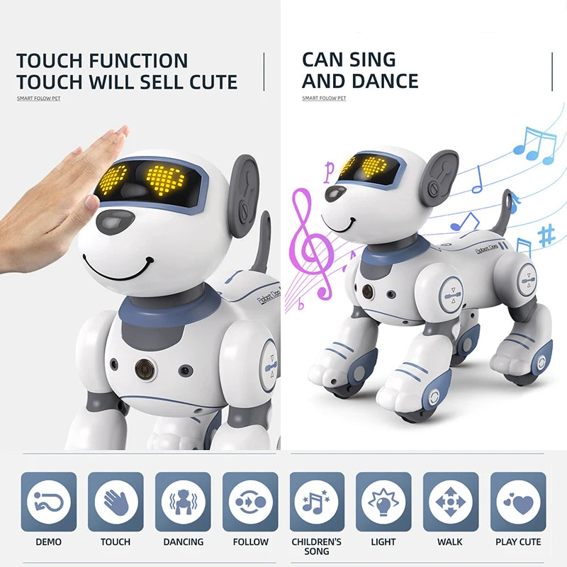 Smart Electronic Animal Pets RC Robot Dog Voice Remote Control Toy Funny Singing Dancing Robot Puppy Children's Birthday Gift