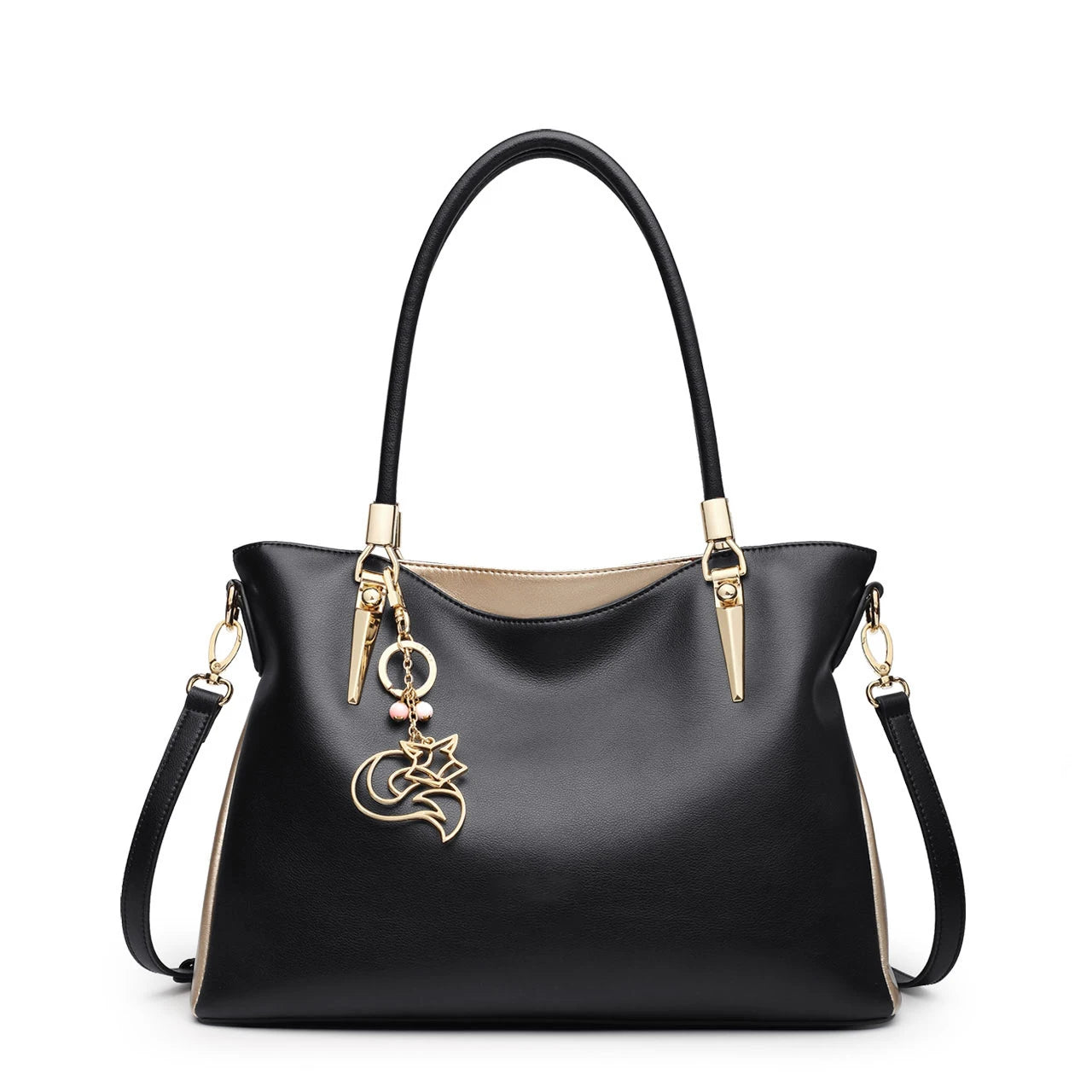 FOXER Elegant Women Shoulder Tote Bag Cowhide Fashion Luxury Design Female Handbag Purse Festival Gift for Wife,Mom