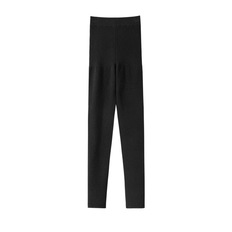 MEETCC Autumn Winter Women 100% Cashmere Legging High Waist Strech Slim Pants Autumn Winter Thick Warm Leggings Skinny Pant