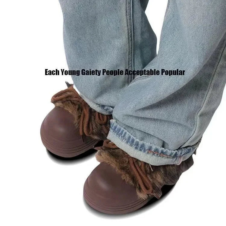 Manufacturer Women Snow Ankle Boots Fur Designer Fashion Short Plush Flats Cotton Shoes Trend Warm Cozy Winter boots