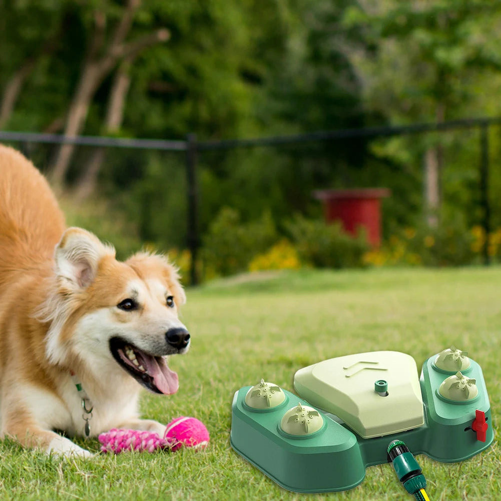 Dog Sprinkler Dog Water Fountain Adjustable Angle & Speed Dog Water Dispenser Toy BPA Free Pet Water Toy for Play and Drinking dog toy