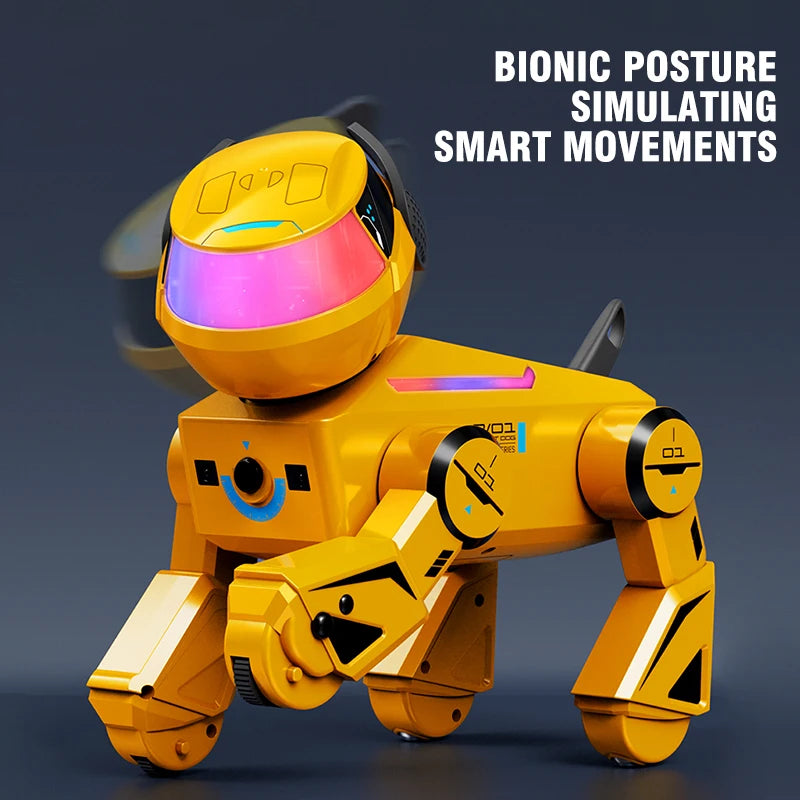 Remote Control Stunt Dog Dancing Music Puppy RC Animal Dog Boy Girls Toy Intelligent Touch Interactive Pet Dog Toys for Children