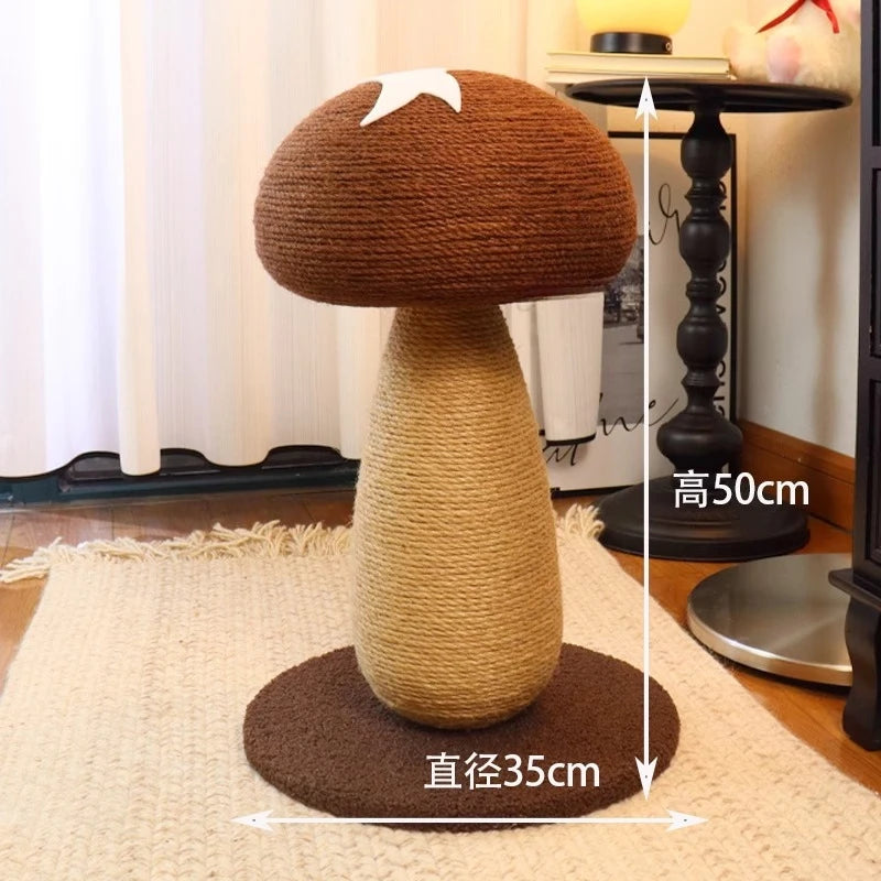 Cat scratcher rolling chassis mushroom cat tree tower Toys for pets wooden Accessories for pets red Creative ornaments modern cat toy