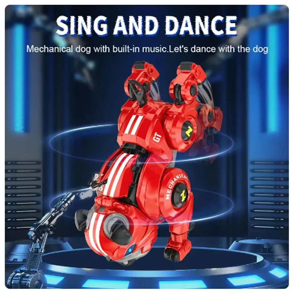 Free Shipping Electric Robot Dog Toy Intelligent Voice Control Simulation Bulldog Mechanical Dog Colorful Cool Light Music Toys